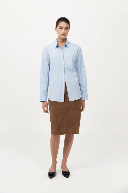 Classic Shirt - Pale Blue Stripe sold by St. Agni