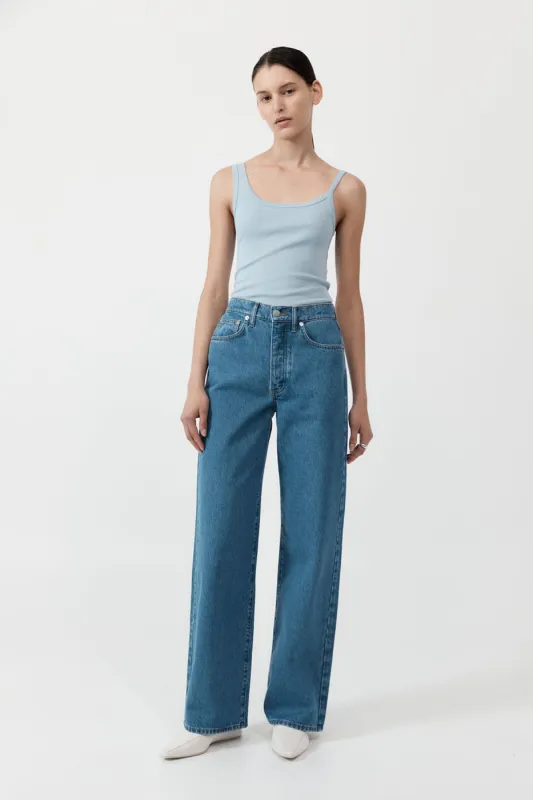 Mid Rise Wide Leg - Denim Blue sold by St. Agni