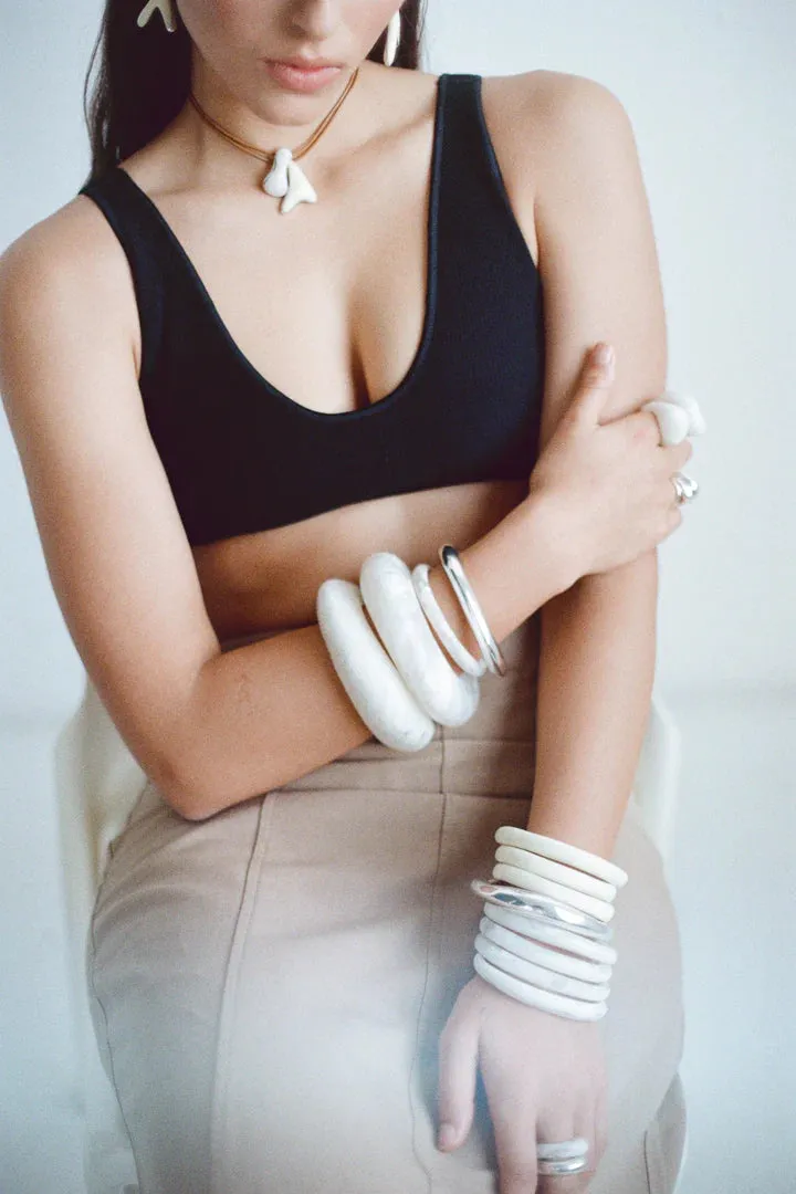 Wishbone Bangle by Dinosaur Designs - Cream sold by St. Agni product image thumbnail 2