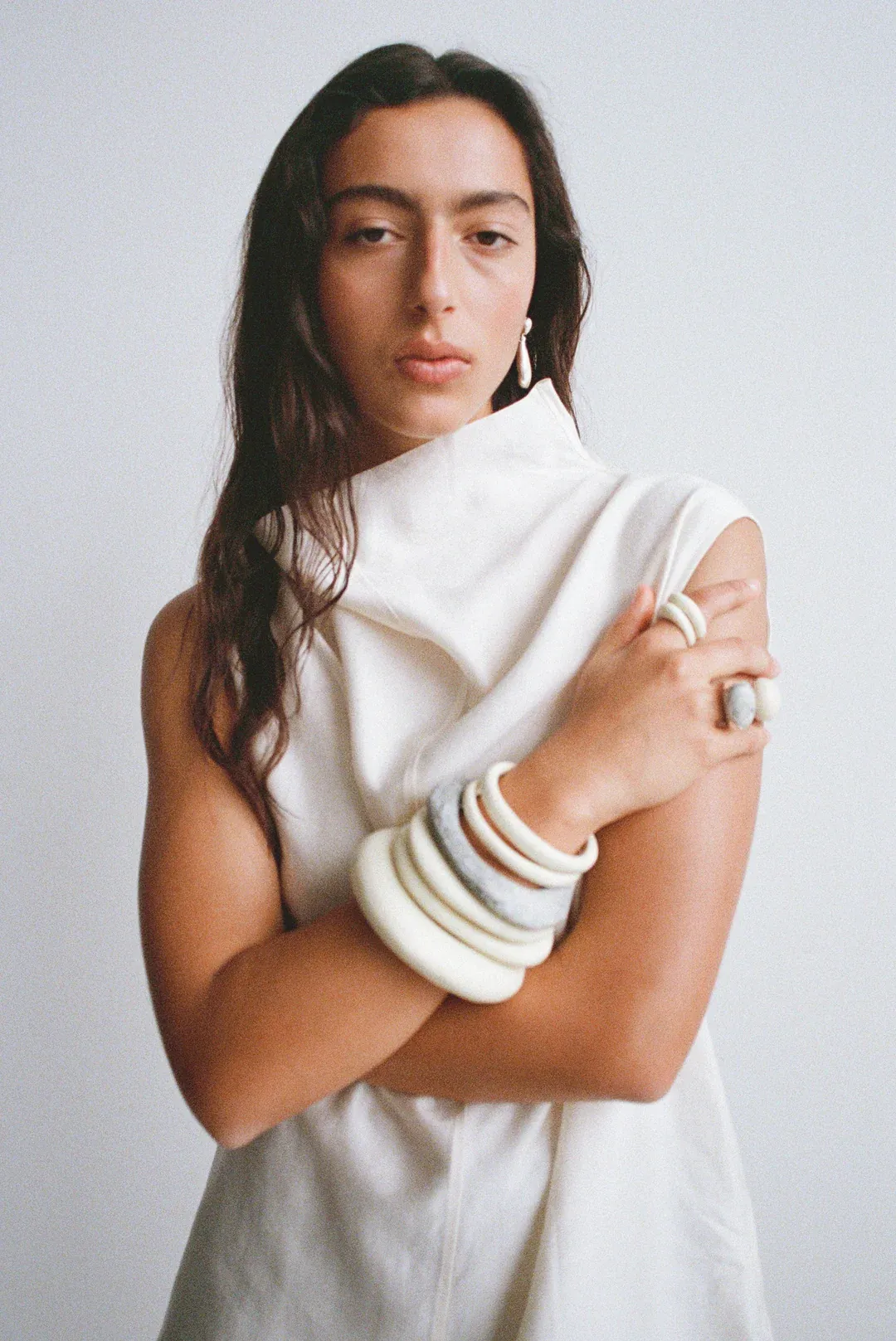 Medium Drift Bangle by Dinosaur Designs - Cream sold by St. Agni product image thumbnail 2