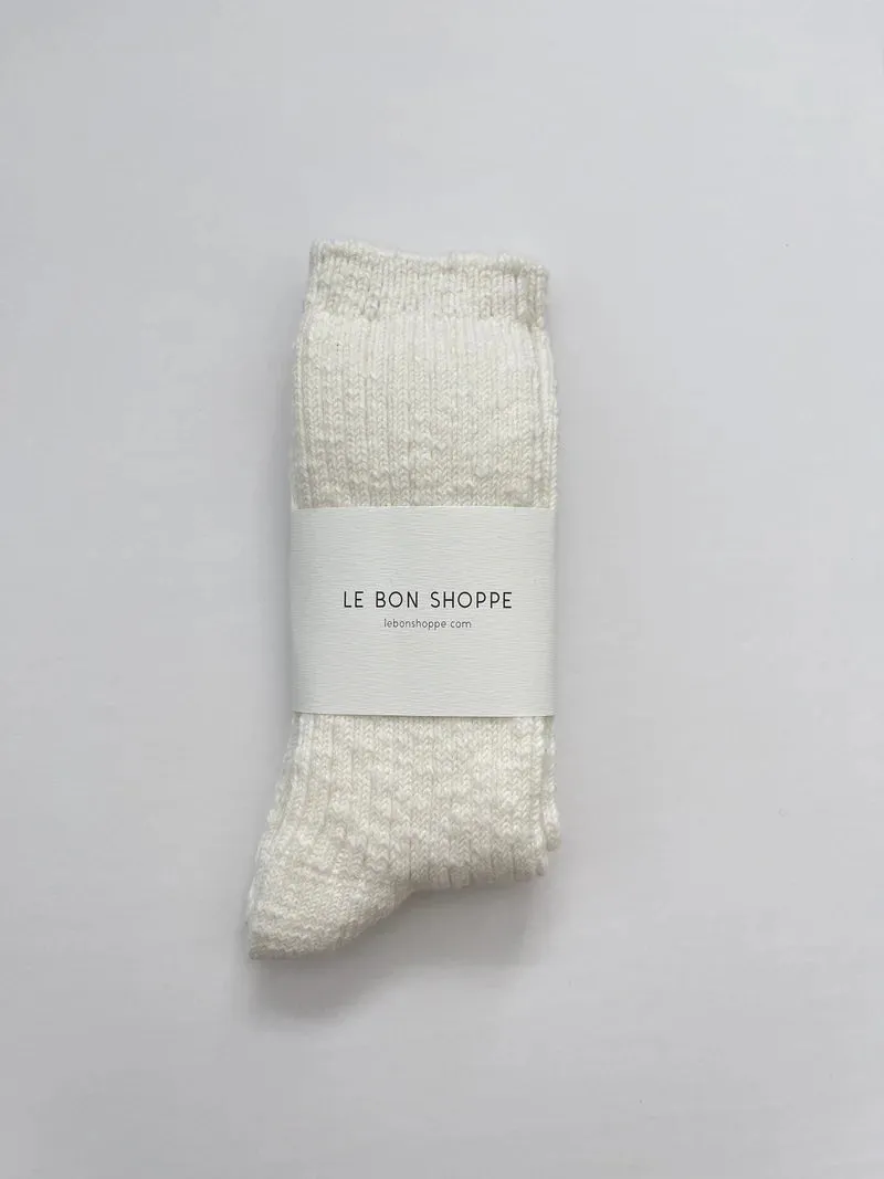 Cottage Socks by Le Bon Shoppe - White Linen sold by St. Agni
