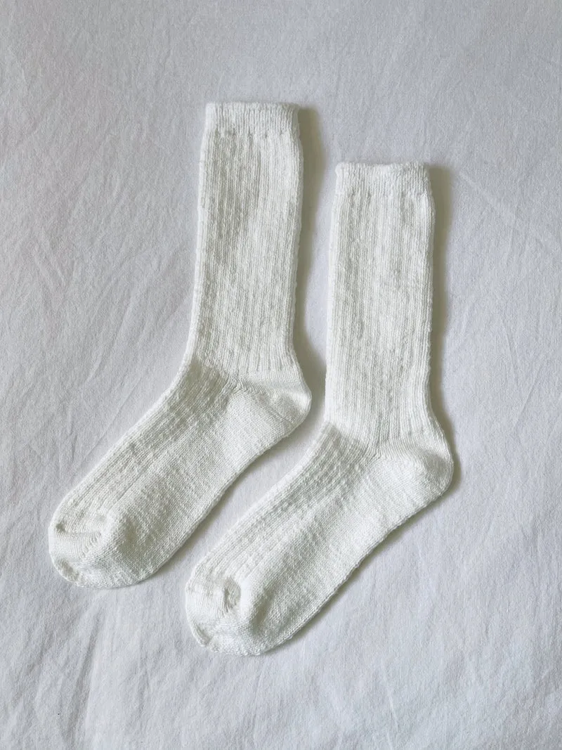 Cottage Socks by Le Bon Shoppe - White Linen sold by St. Agni product image thumbnail 2