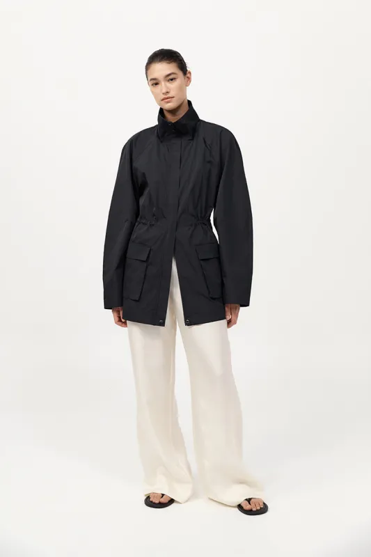 Paper Taffeta Parka - Black sold by St. Agni