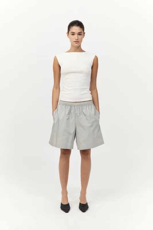 Paper Taffeta Short - Silver / Off White made by St. Agni