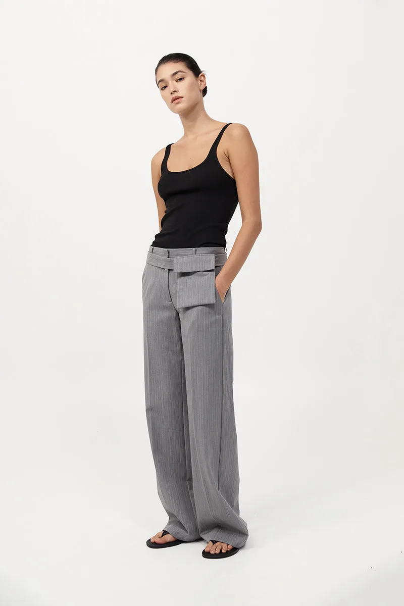 Carter Pocket Belt Pants - Grey Pinstripe sold by St. Agni product image thumbnail 3