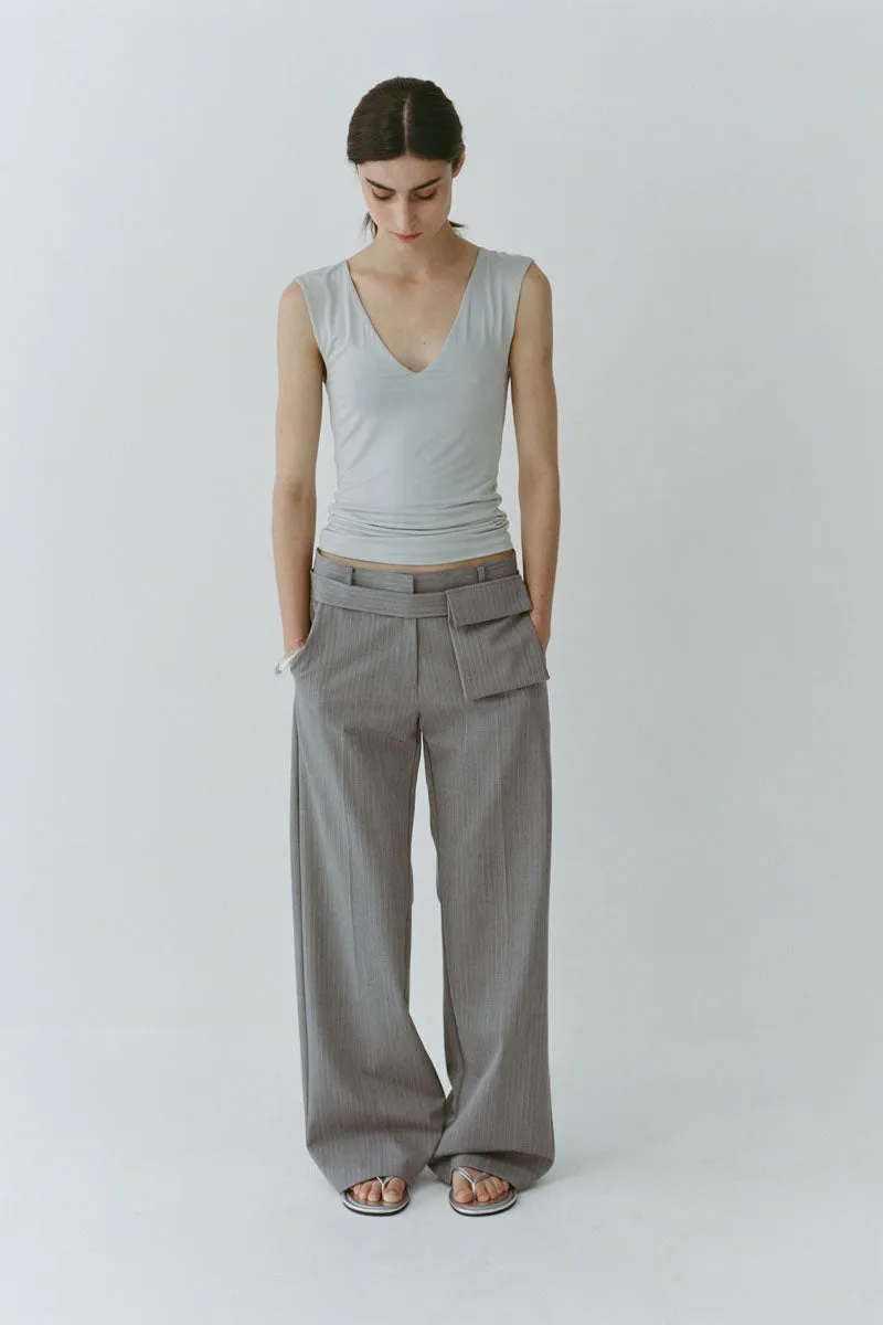 Carter Pocket Belt Pants - Grey Pinstripe sold by St. Agni product image thumbnail 5