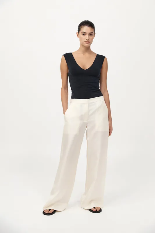 Silk Twill Pants - Milk sold by St. Agni