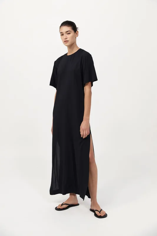 Relaxed Tee Dress - Black sold by St. Agni