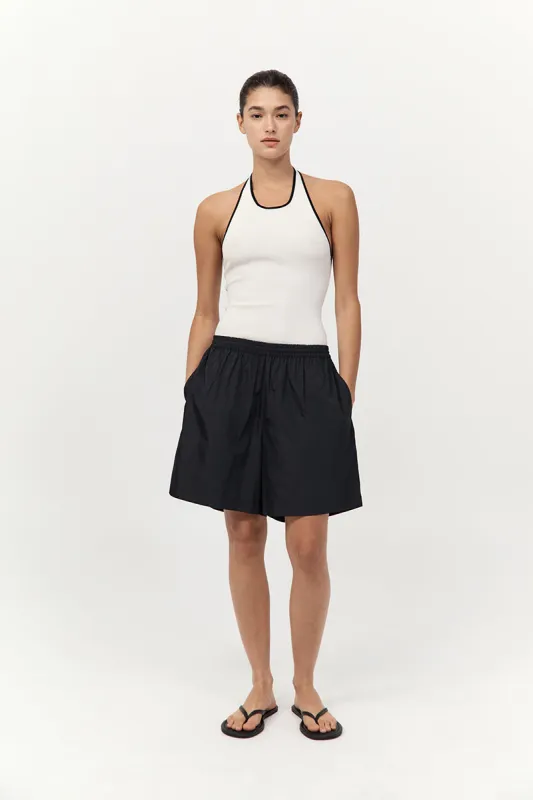 Fine Line Halter Top - Off White / Black made by St. Agni