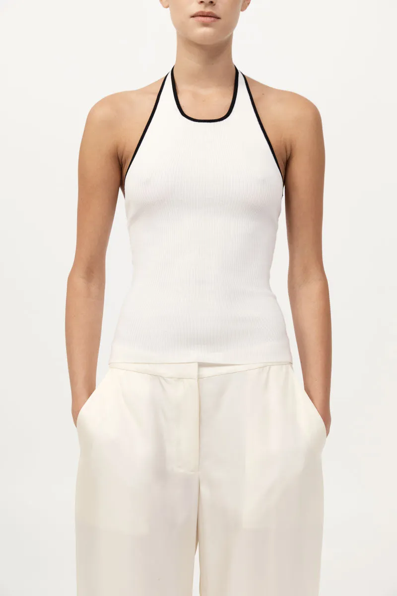 Fine Line Halter Top - Off White / Black sold by St. Agni product image thumbnail 4