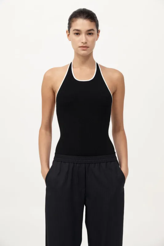Fine Line Halter Top - Black sold by St. Agni