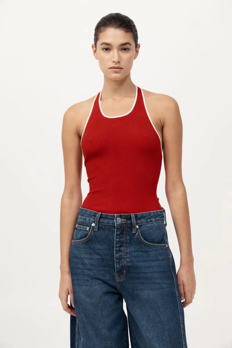 Fine Line Halter Top - Red sold by St. Agni