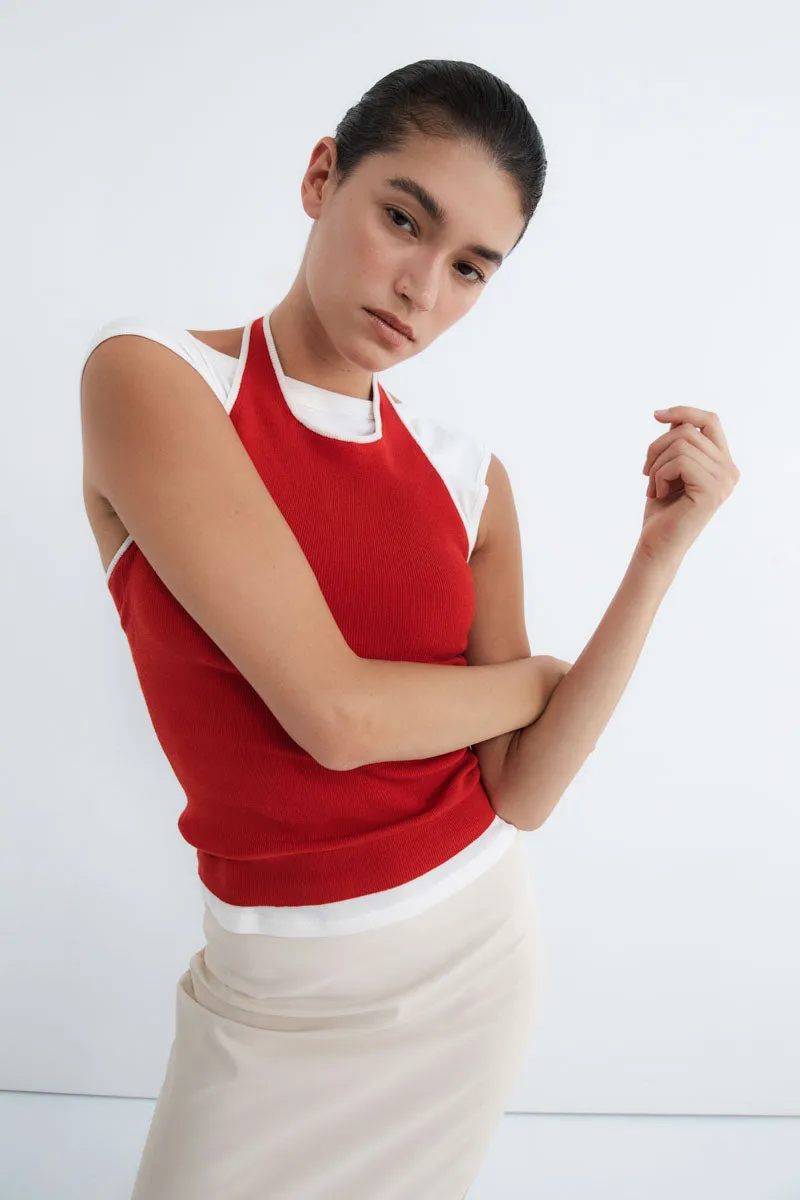 Fine Line Halter Top - Red sold by St. Agni product image thumbnail 5