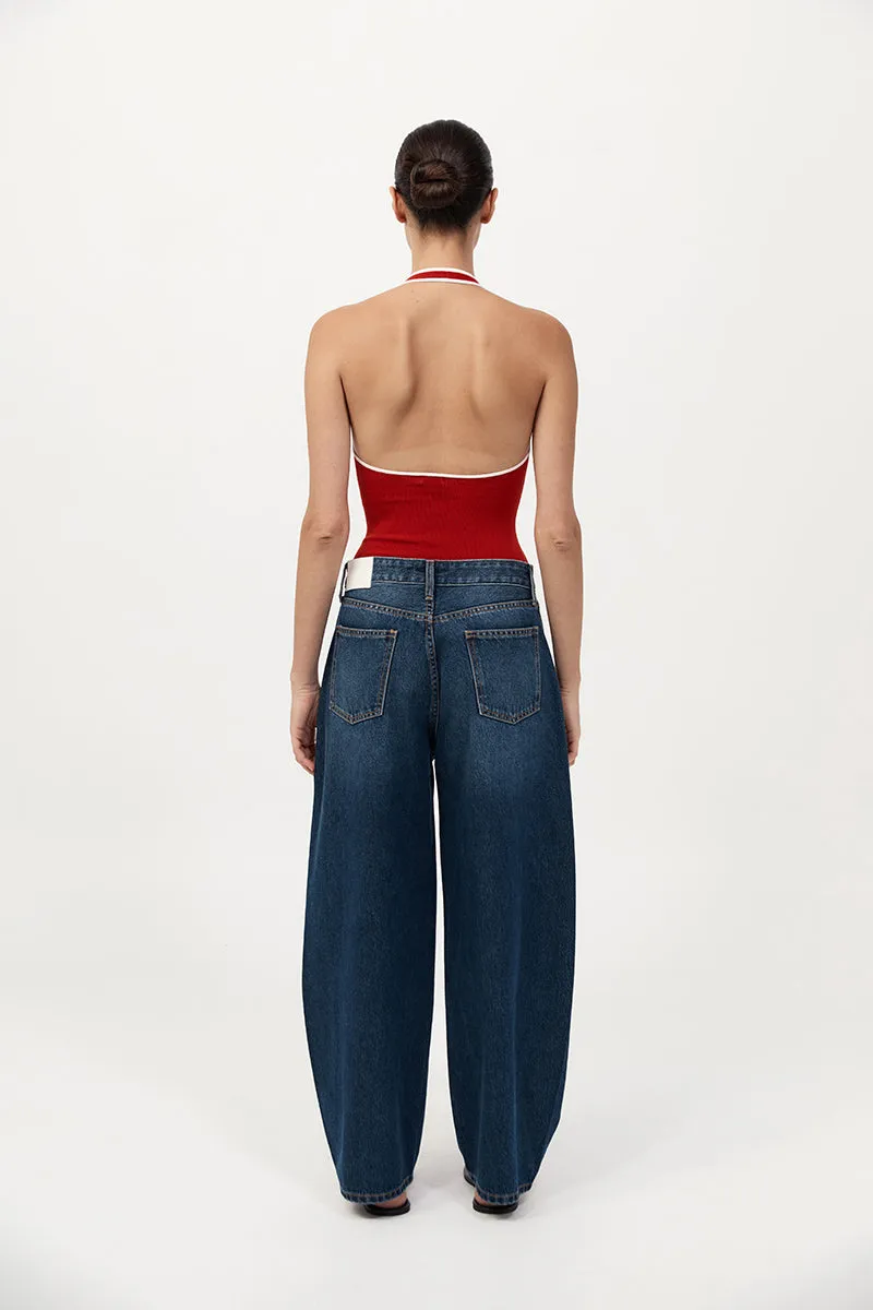 Fine Line Halter Top - Red sold by St. Agni product image thumbnail 2