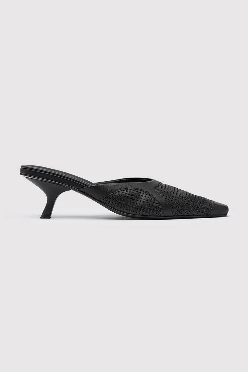 Perforated Heel - Black sold by St. Agni