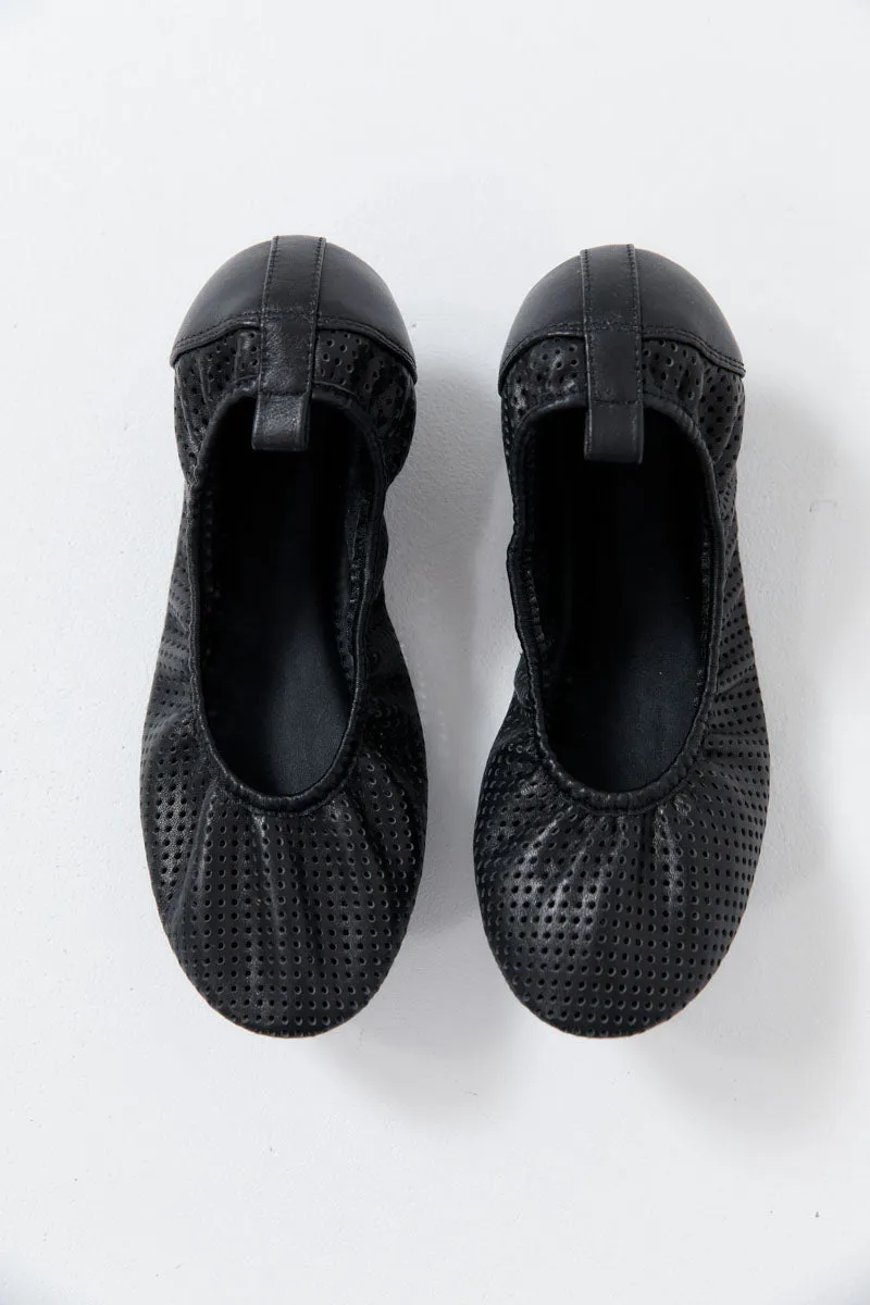 Minimal Perforated Ballet Flat - Black sold by St. Agni product image thumbnail 4