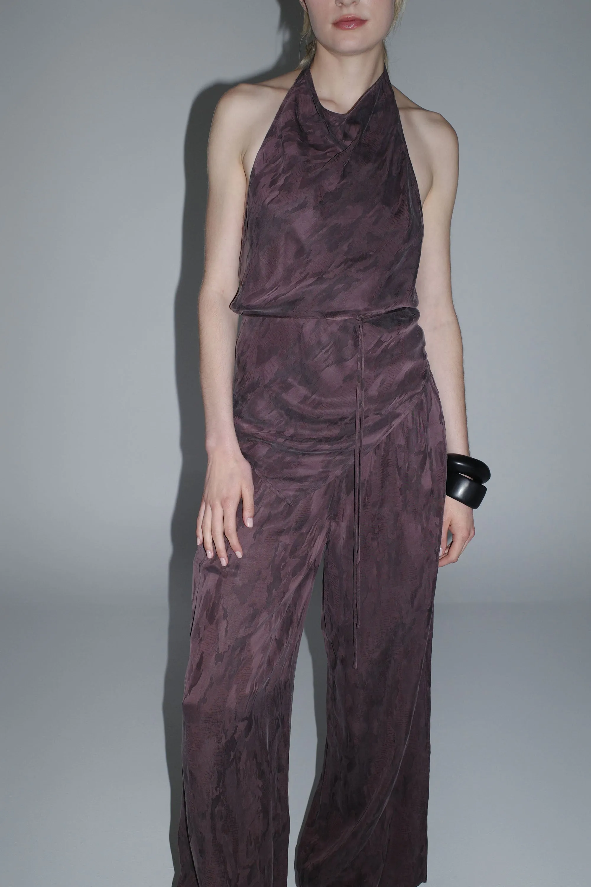 Jacquard Relaxed Pants - Chocolate Plum sold by St. Agni product image thumbnail 4