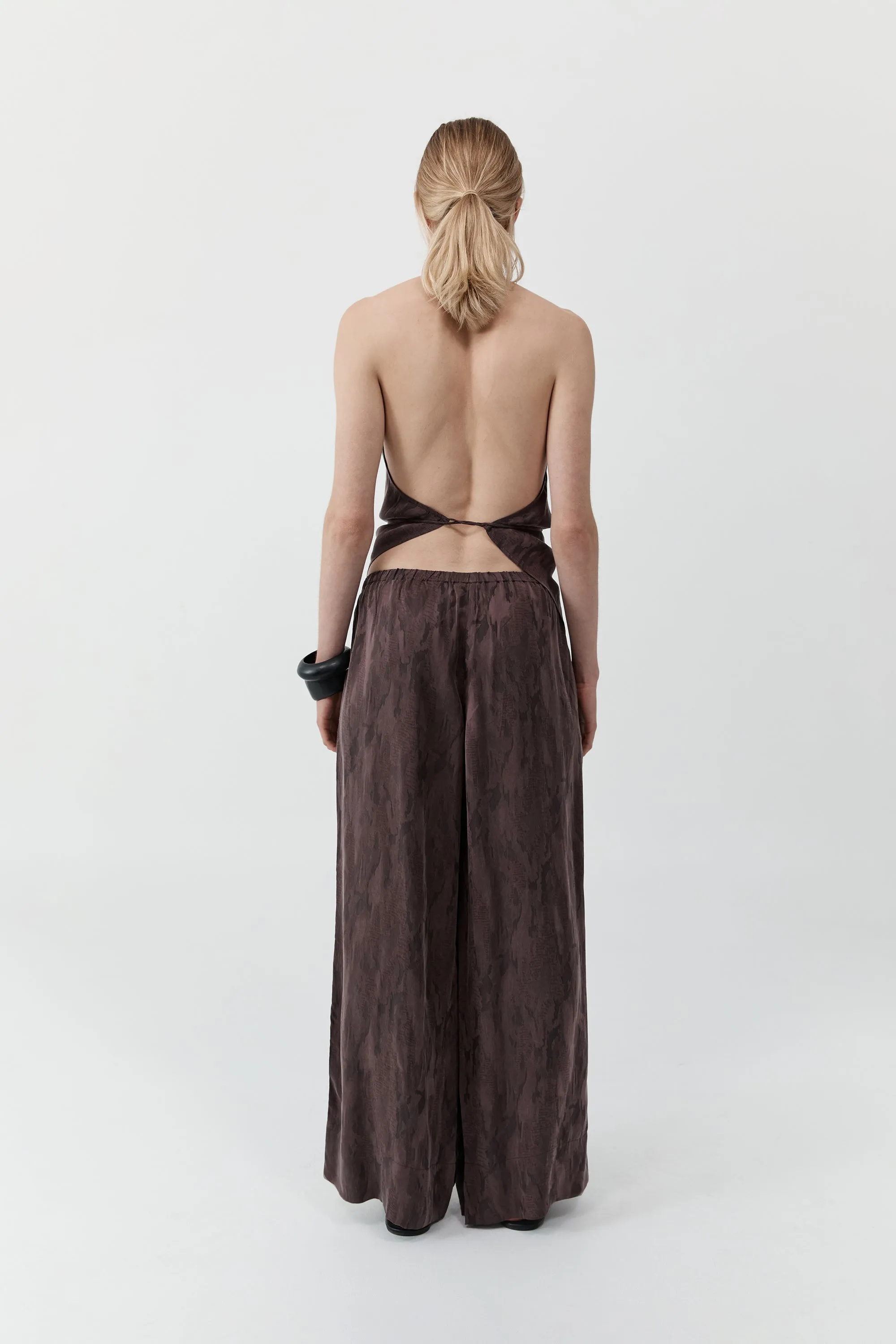 Jacquard Relaxed Pants - Chocolate Plum sold by St. Agni product image thumbnail 3