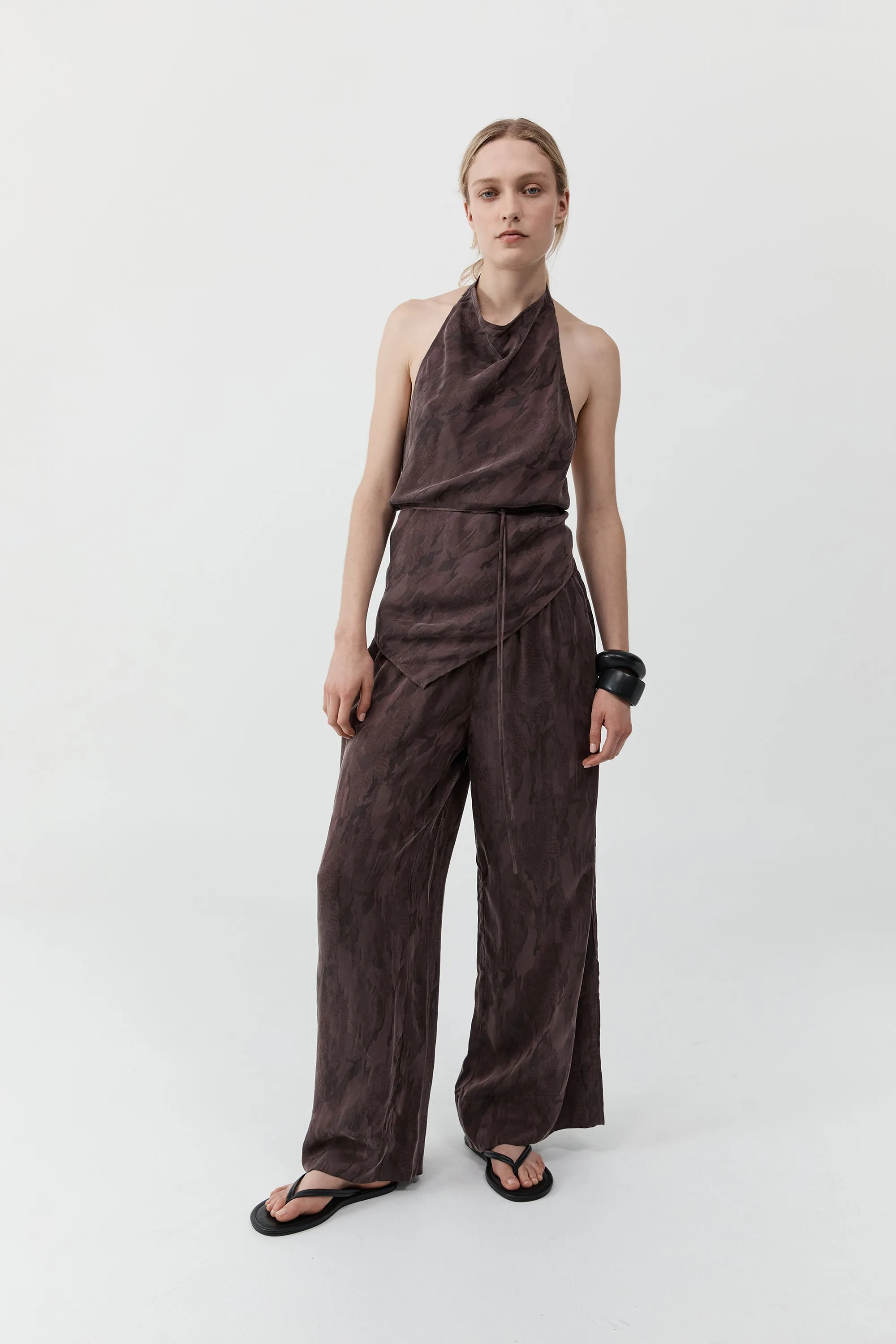 Jacquard Relaxed Pants - Chocolate Plum sold by St. Agni product image thumbnail 2