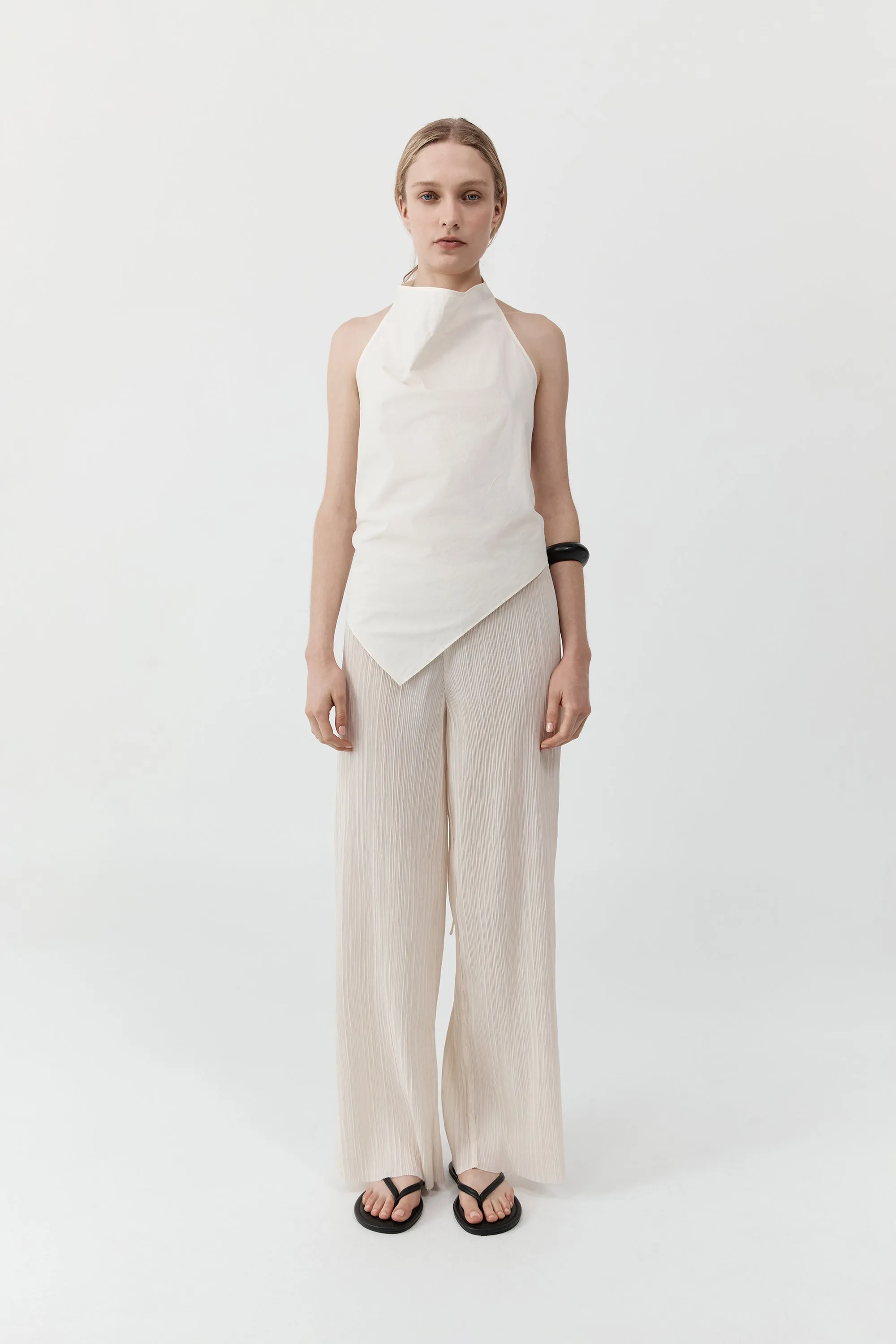 Mini Pleat Pants - Oyster sold by St. Agni