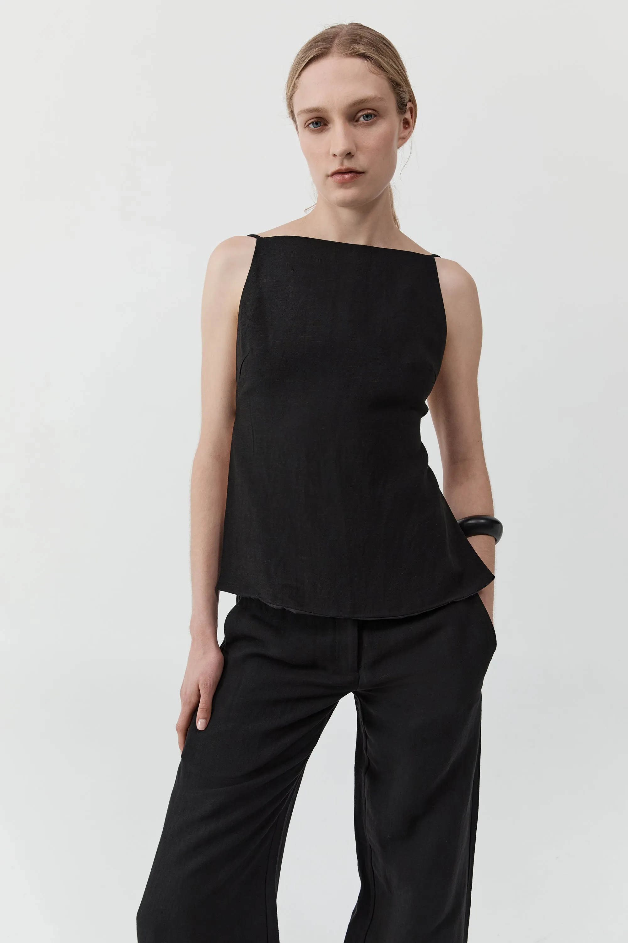 Square Backless Top - Black sold by St. Agni