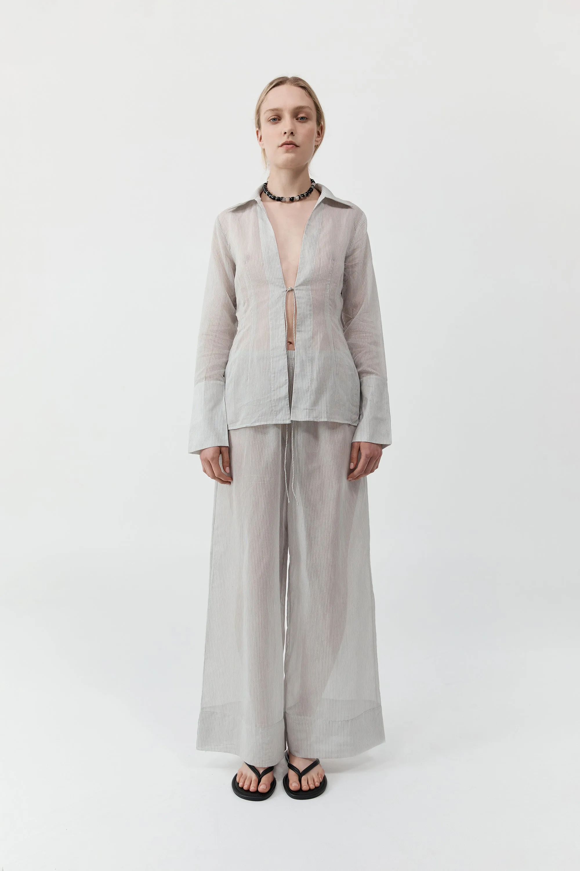 Sheer Stripe Relaxed Pant - Sheer Stripe sold by St. Agni