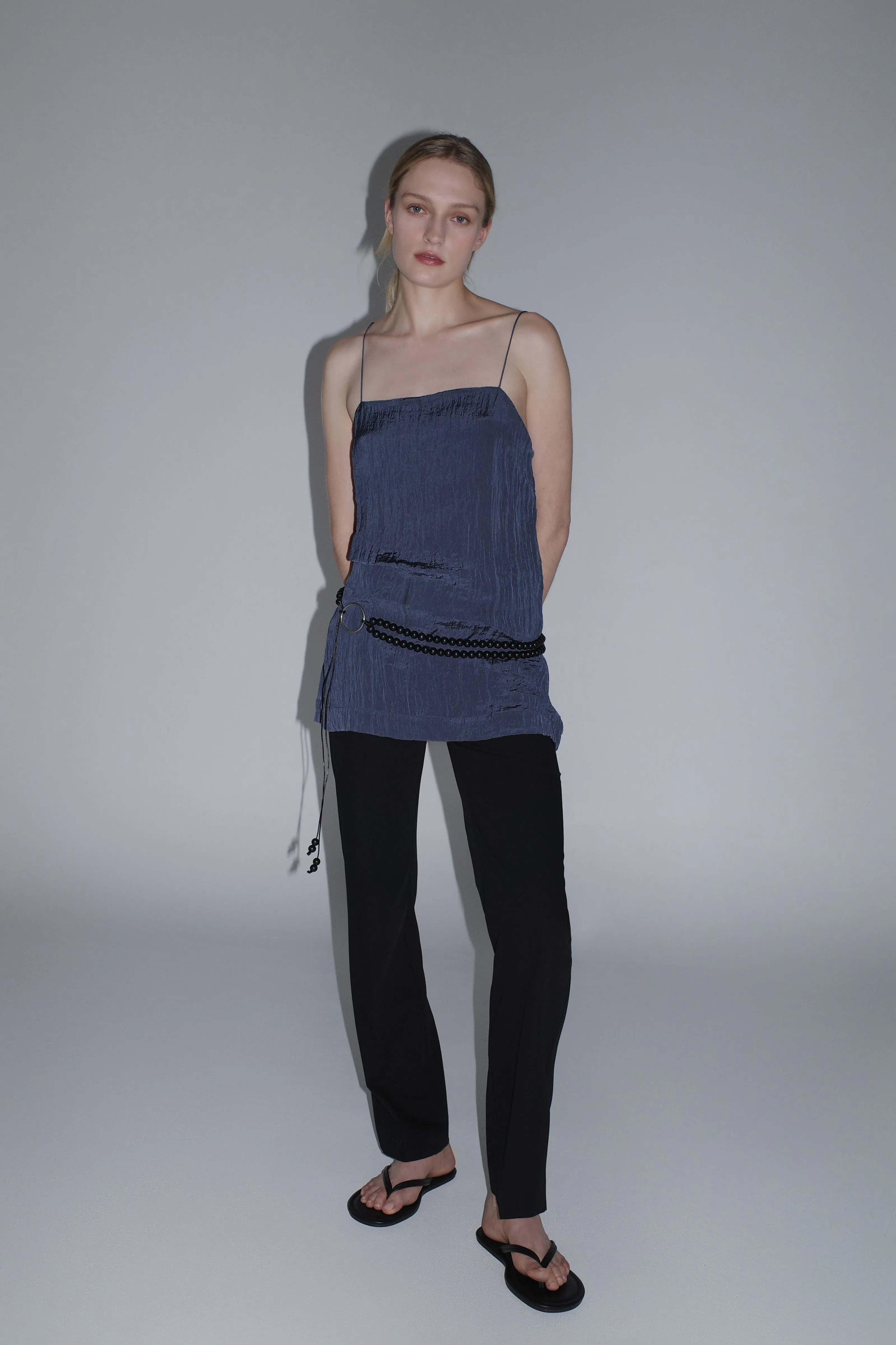 Crinkle Square Neck Mini Dress - Ink sold by St. Agni product image thumbnail 5