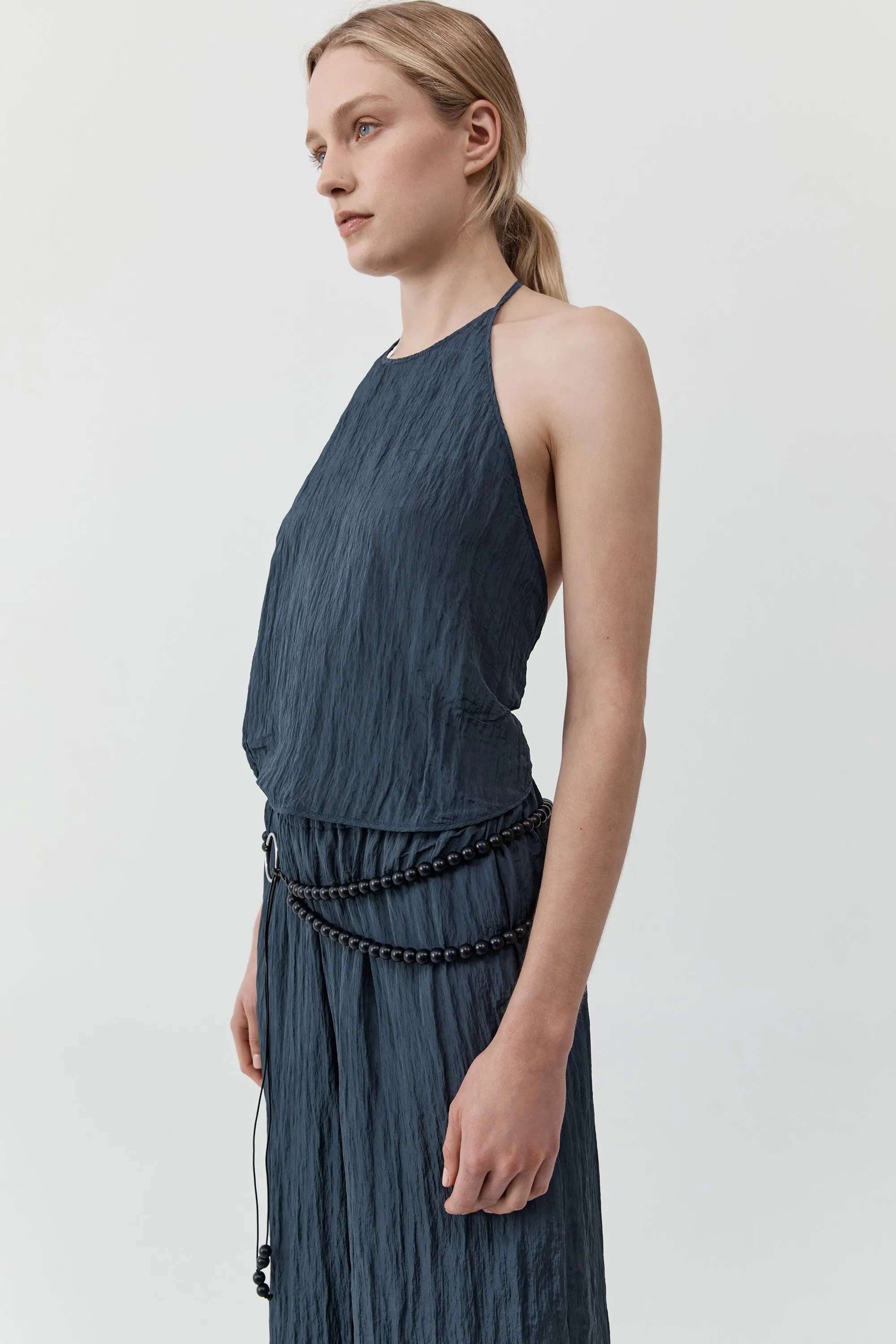 Crinkle Halter Top - Ink sold by St. Agni product image thumbnail 3