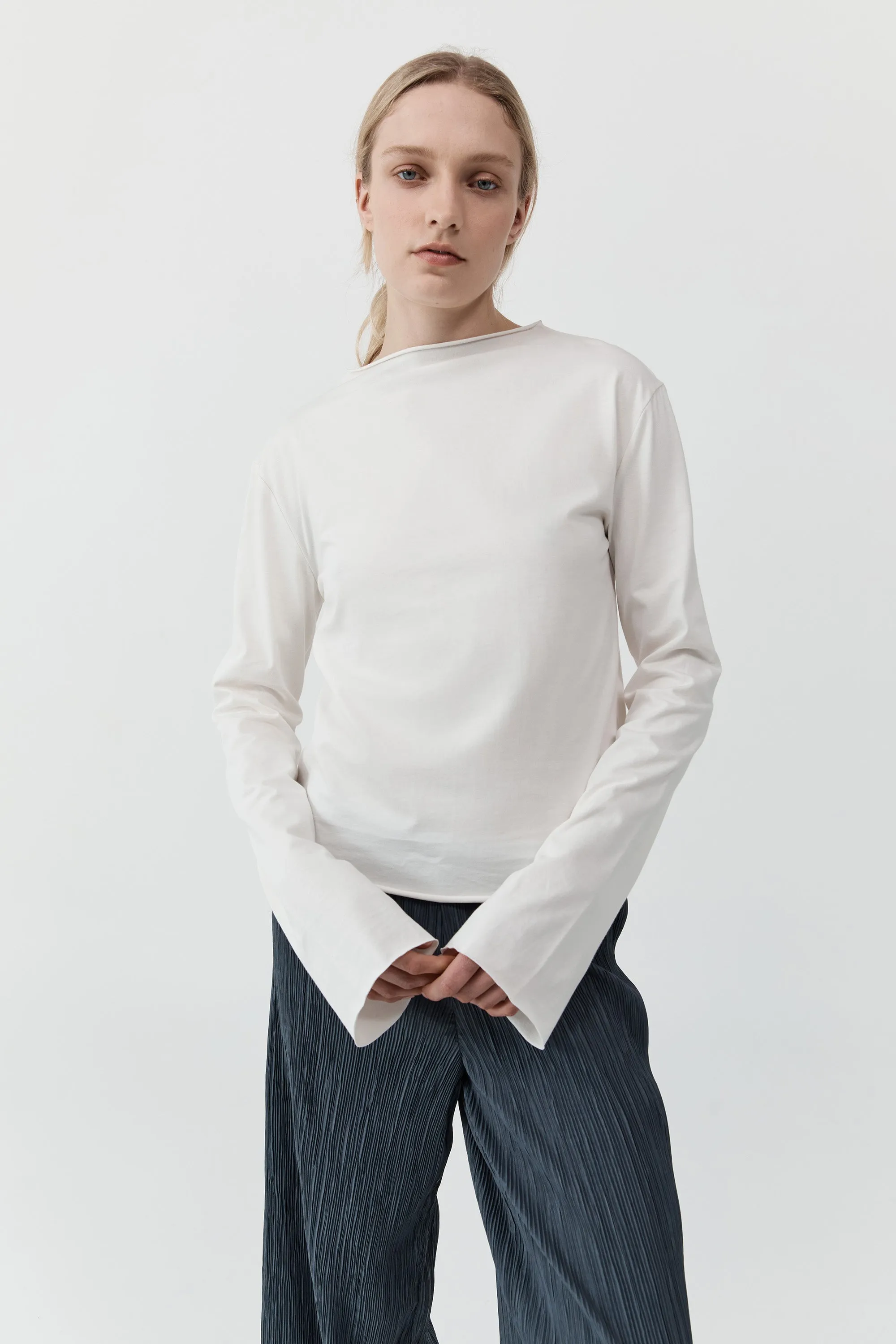 Funnel Neck Long Sleeve - White sold by St. Agni product image thumbnail 2