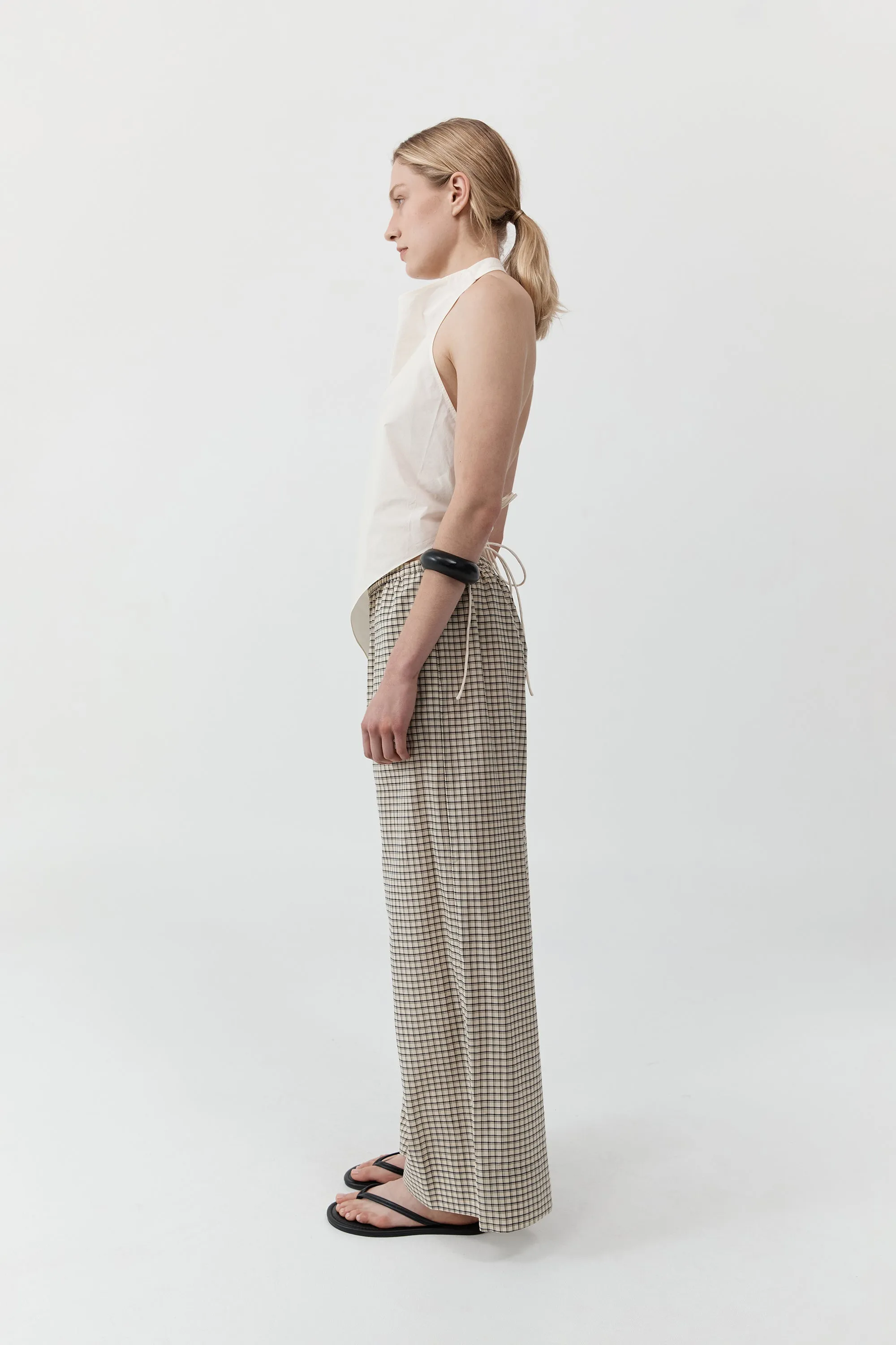 Cotton Check Relaxed Pant - Check sold by St. Agni product image thumbnail 4
