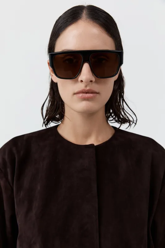 Linea Oversized Sunglasses - Black/Brown sold by St. Agni
