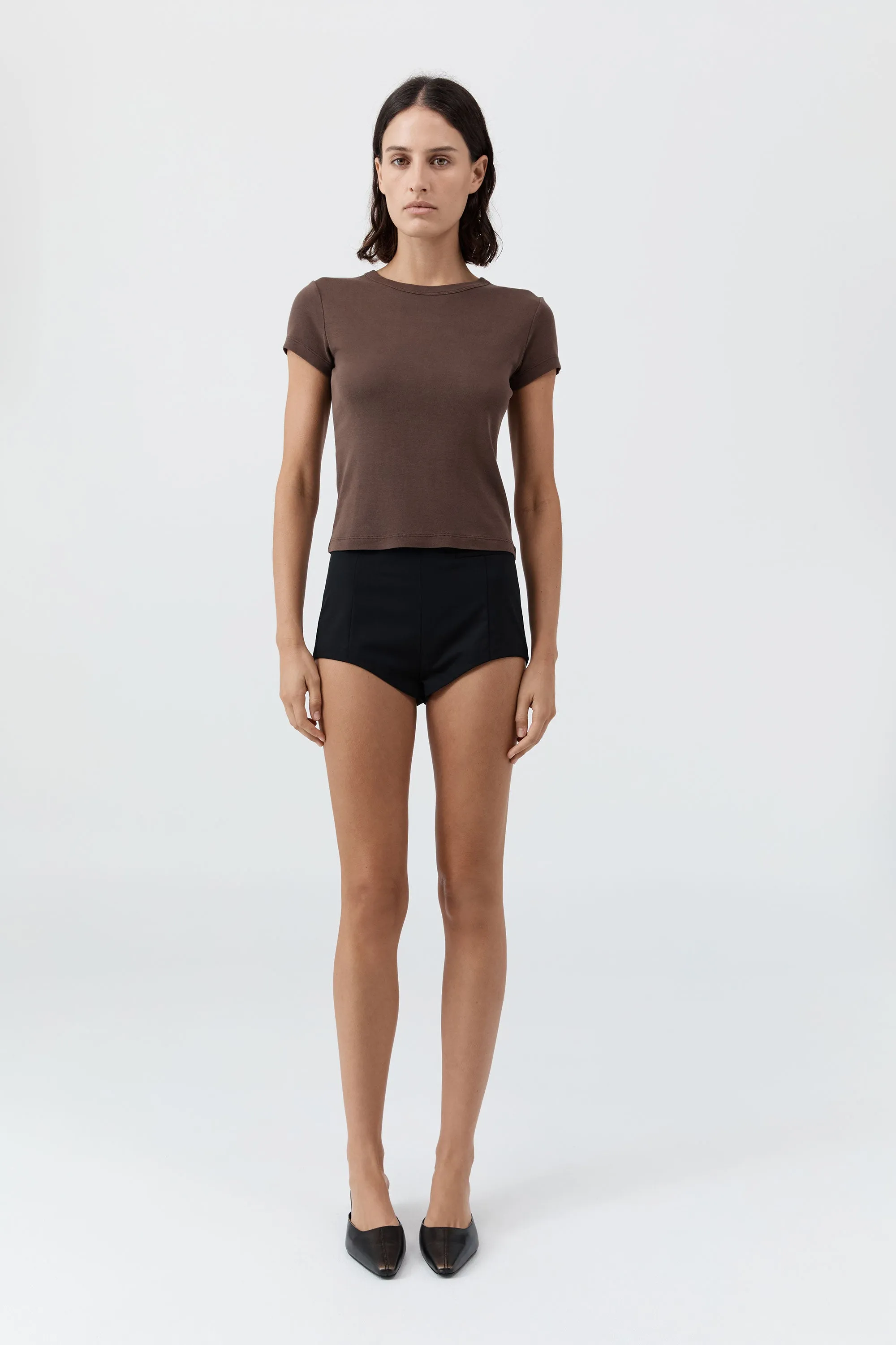 Wool Tailored Mini Short - Black sold by St. Agni