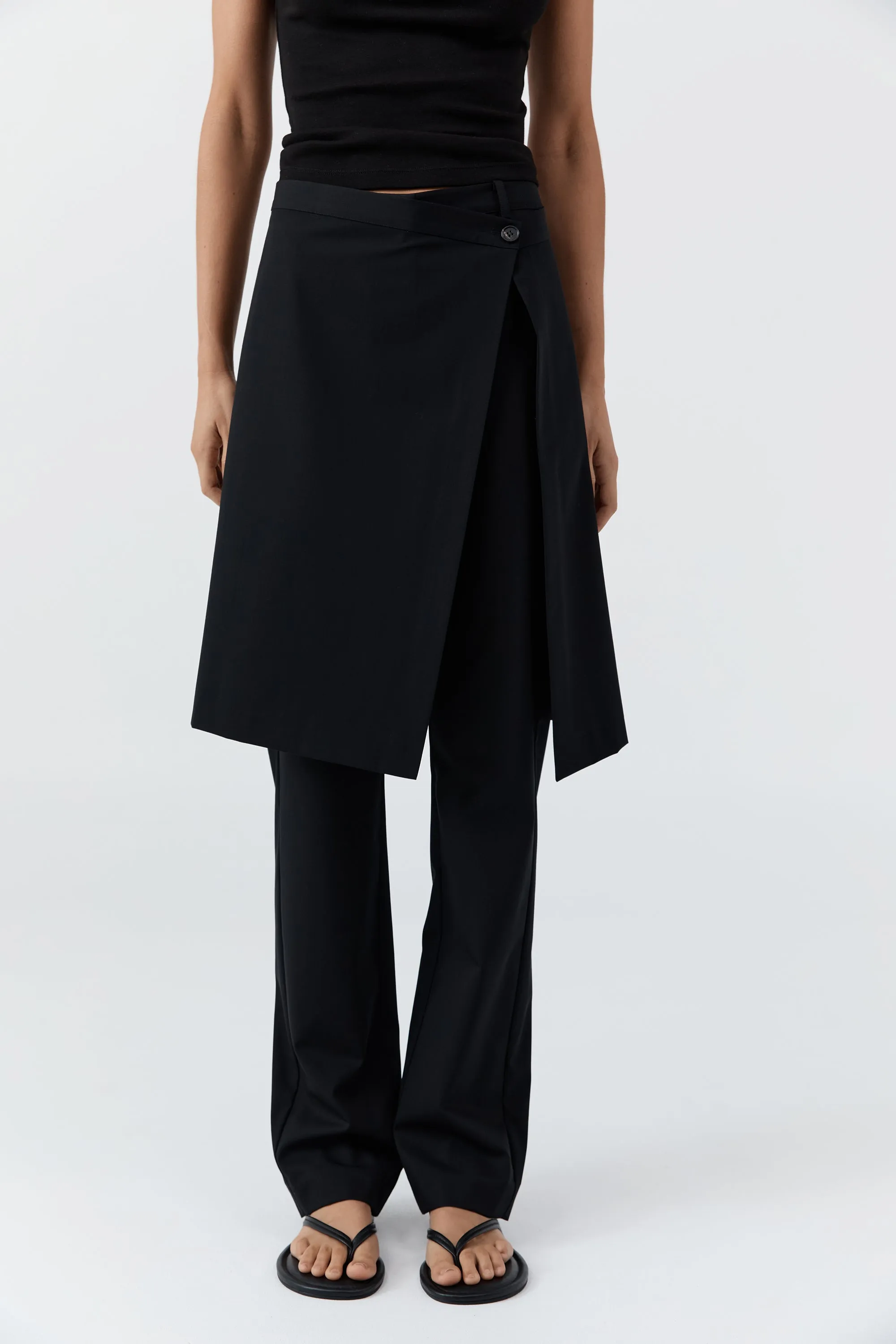 Wool Hybrid Skirt Pants - Black sold by St. Agni product image thumbnail 2