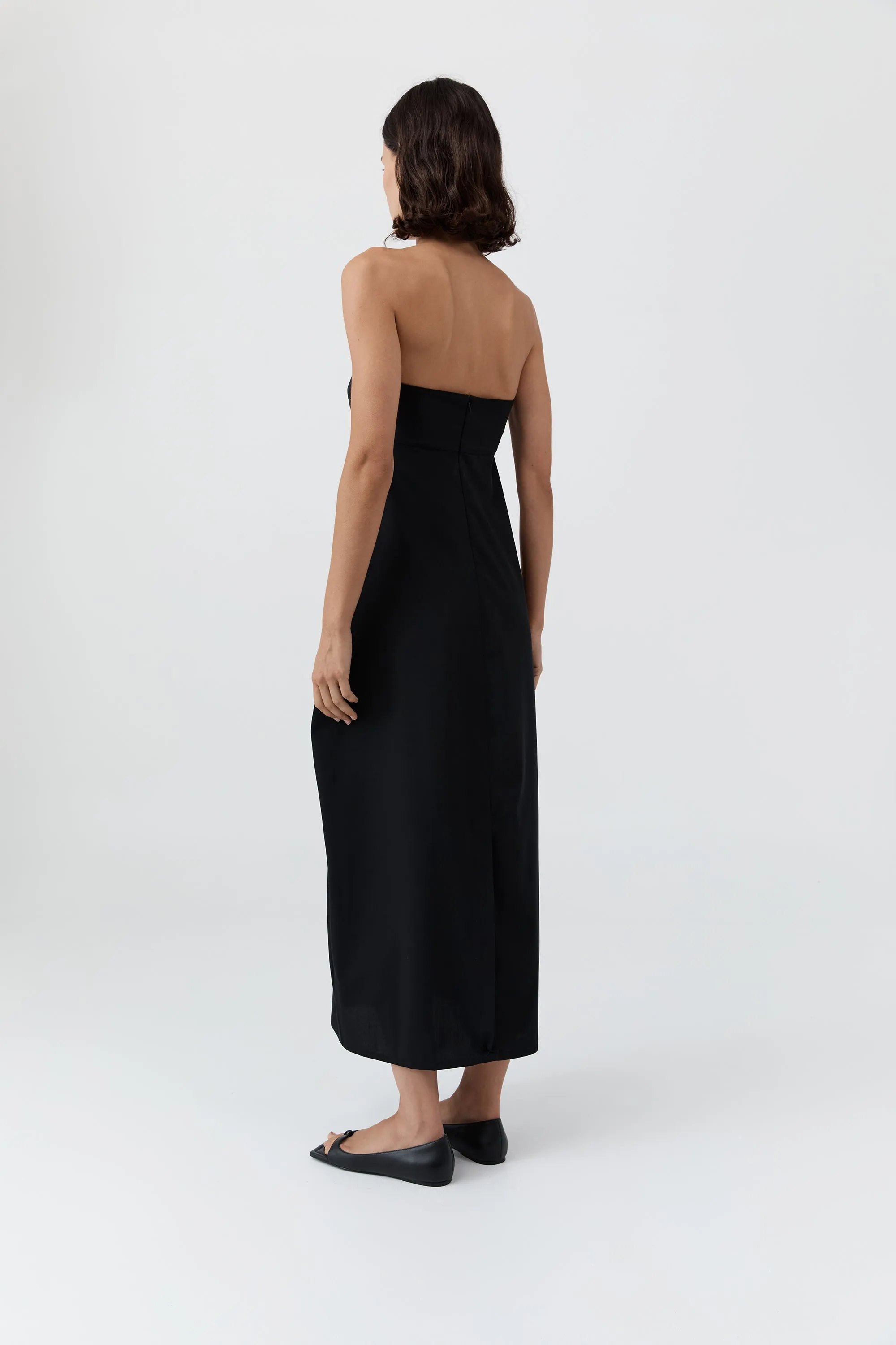 Wool Strapless Cocoon Dress - Black sold by St. Agni product image thumbnail 4