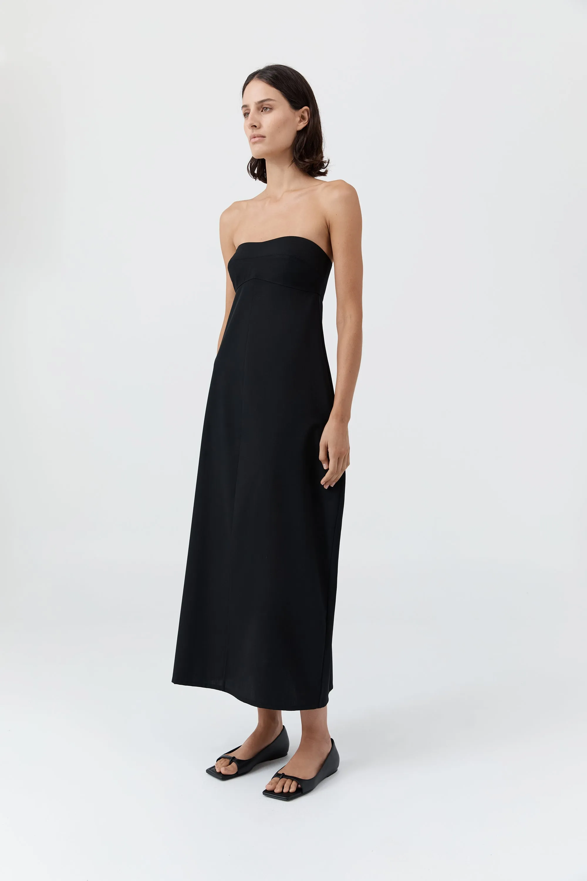 Wool Strapless Cocoon Dress - Black sold by St. Agni product image thumbnail 3