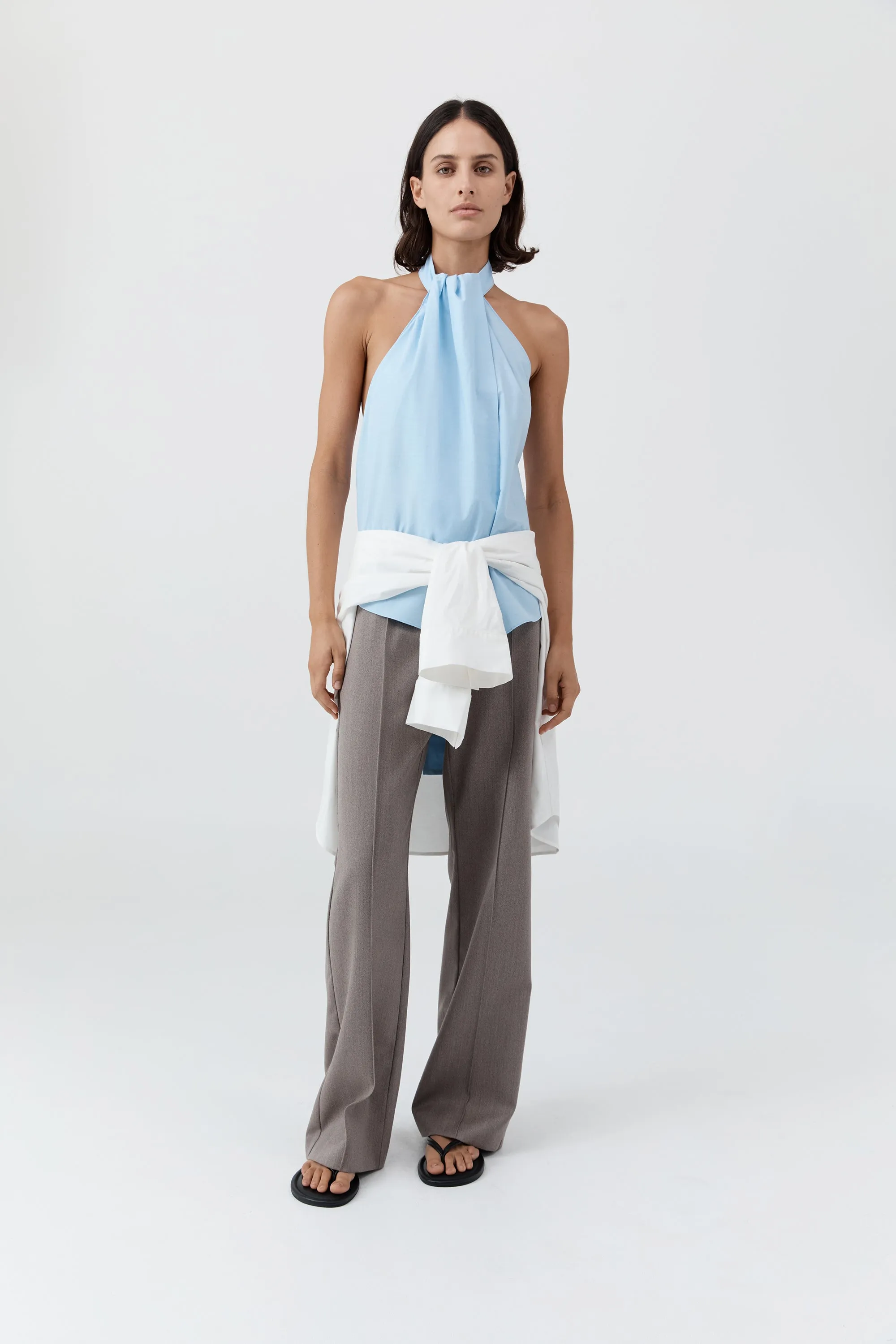 Oxford Halter Tie Back Top - Ciel Blue sold by St. Agni product image thumbnail 5