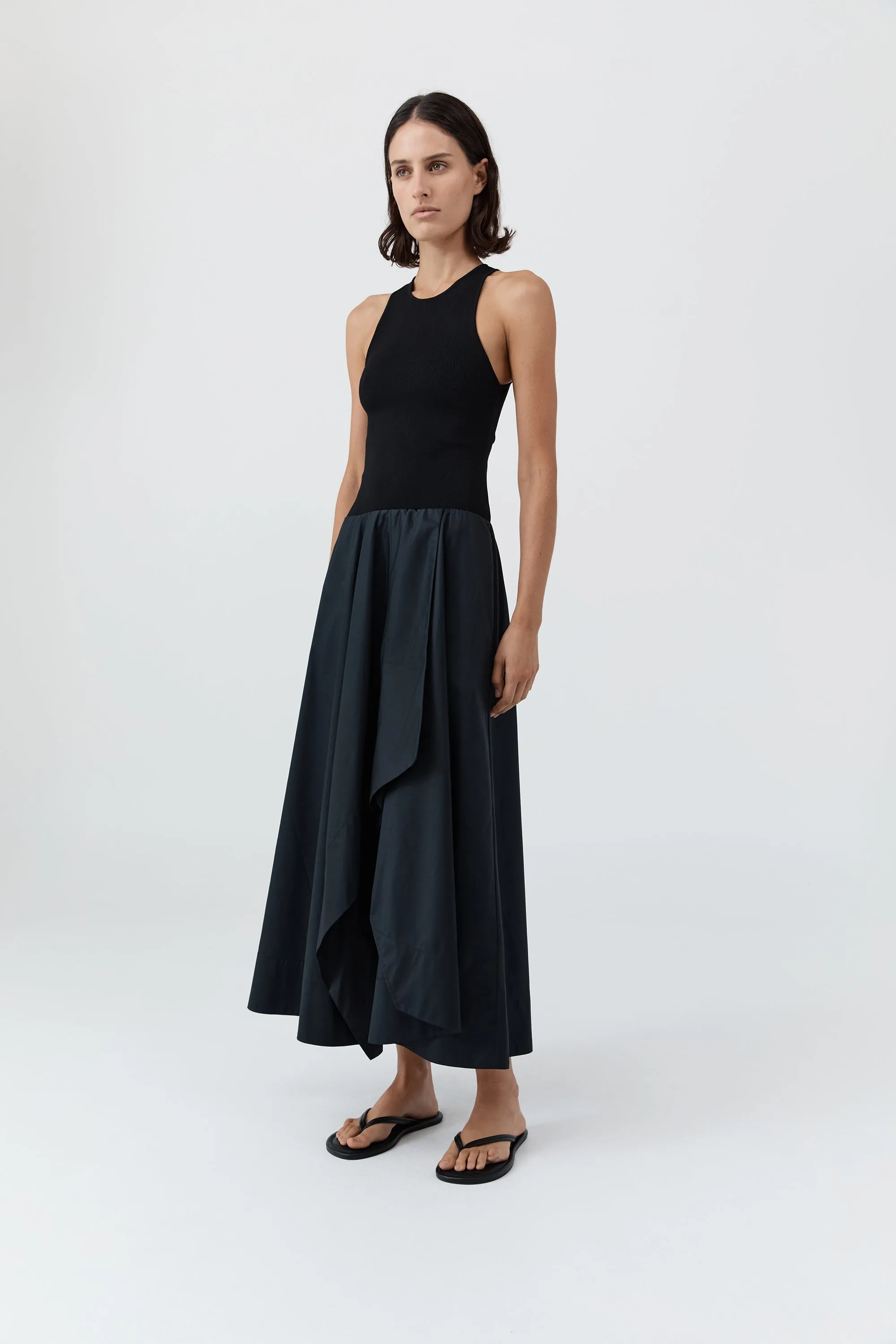 Knit Bodice Asymm Dress - Black sold by St. Agni product image thumbnail 3
