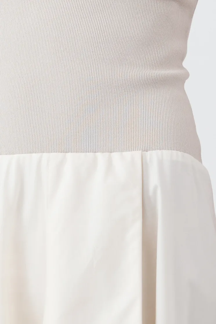 Knit Bodice Asymm Dress - Ecru sold by St. Agni product image thumbnail 4