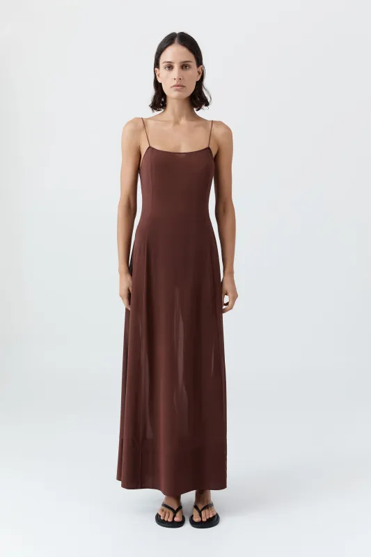 Sheer Silk Slip Dress - Liqueur sold by St. Agni
