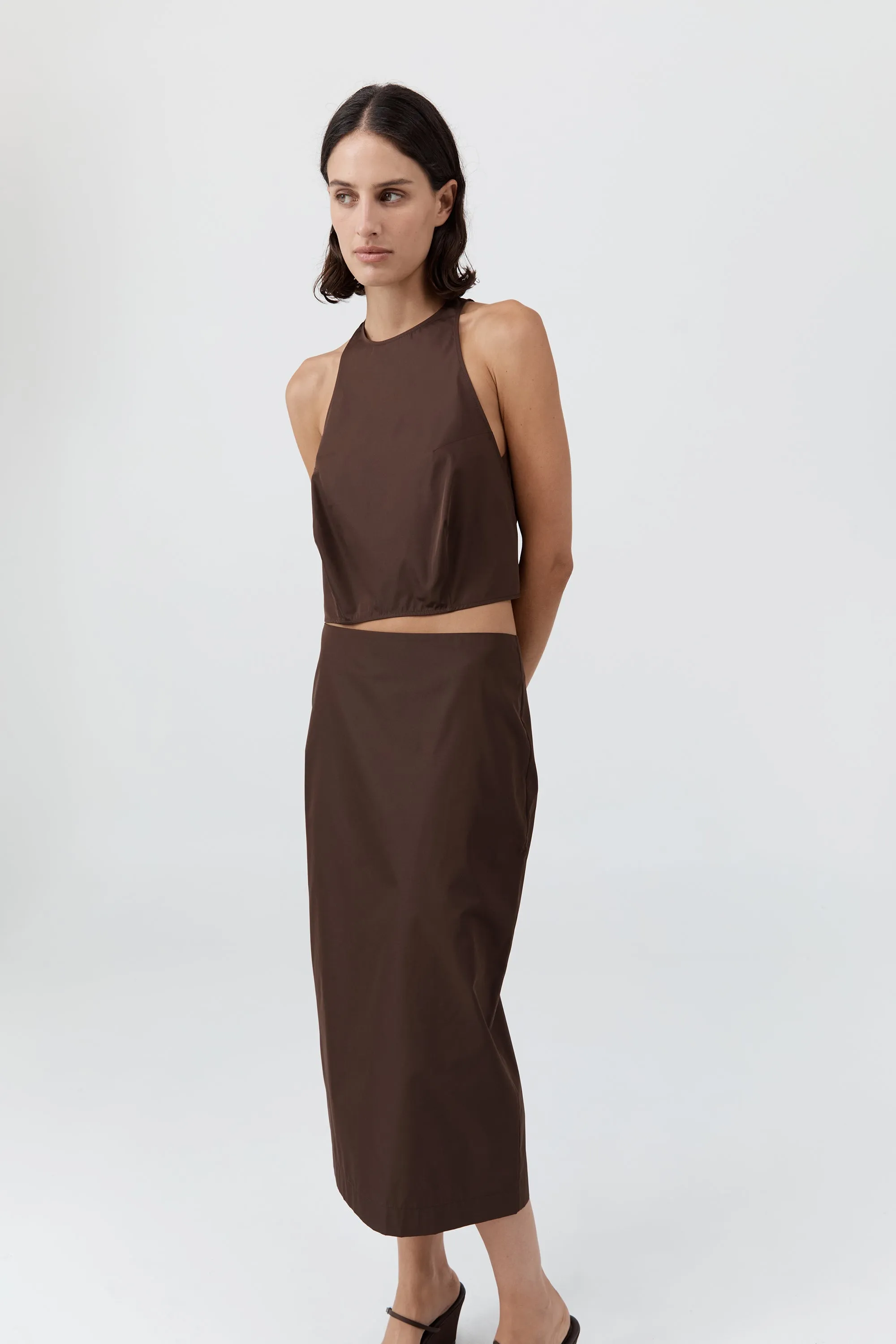 Paper Taffeta Cocoon Top - Mocha sold by St. Agni product image thumbnail 2