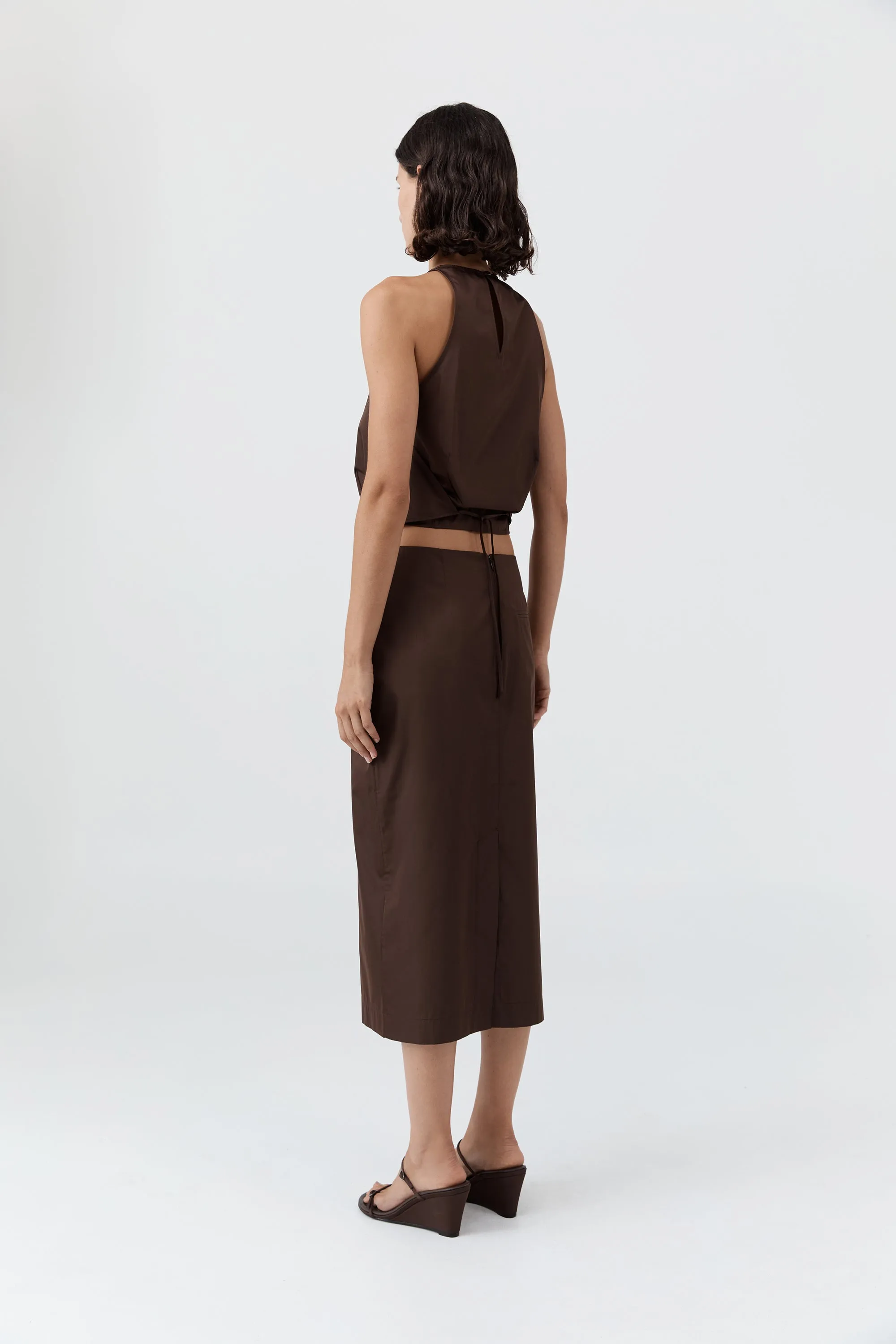 Paper Taffeta Column Skirt - Mocha sold by St. Agni product image thumbnail 4
