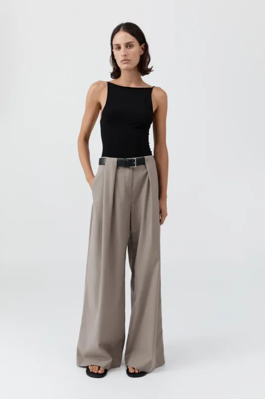 Pleat Loop Pants - Mousse sold by St. Agni