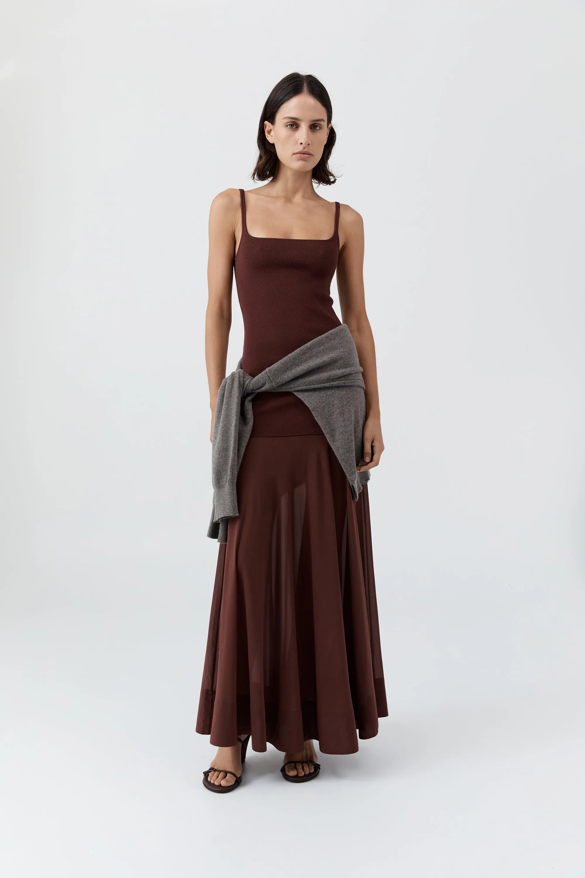 Sheer Silk Circle Hem Dress - Liqueur sold by St. Agni product image thumbnail 2