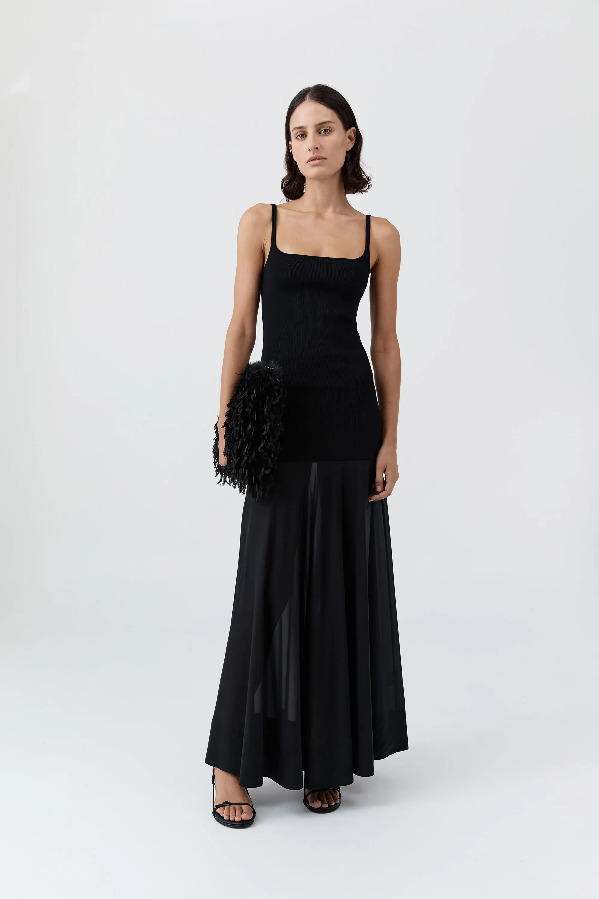 Sheer Silk Circle Hem Dress - Black sold by St. Agni product image thumbnail 2