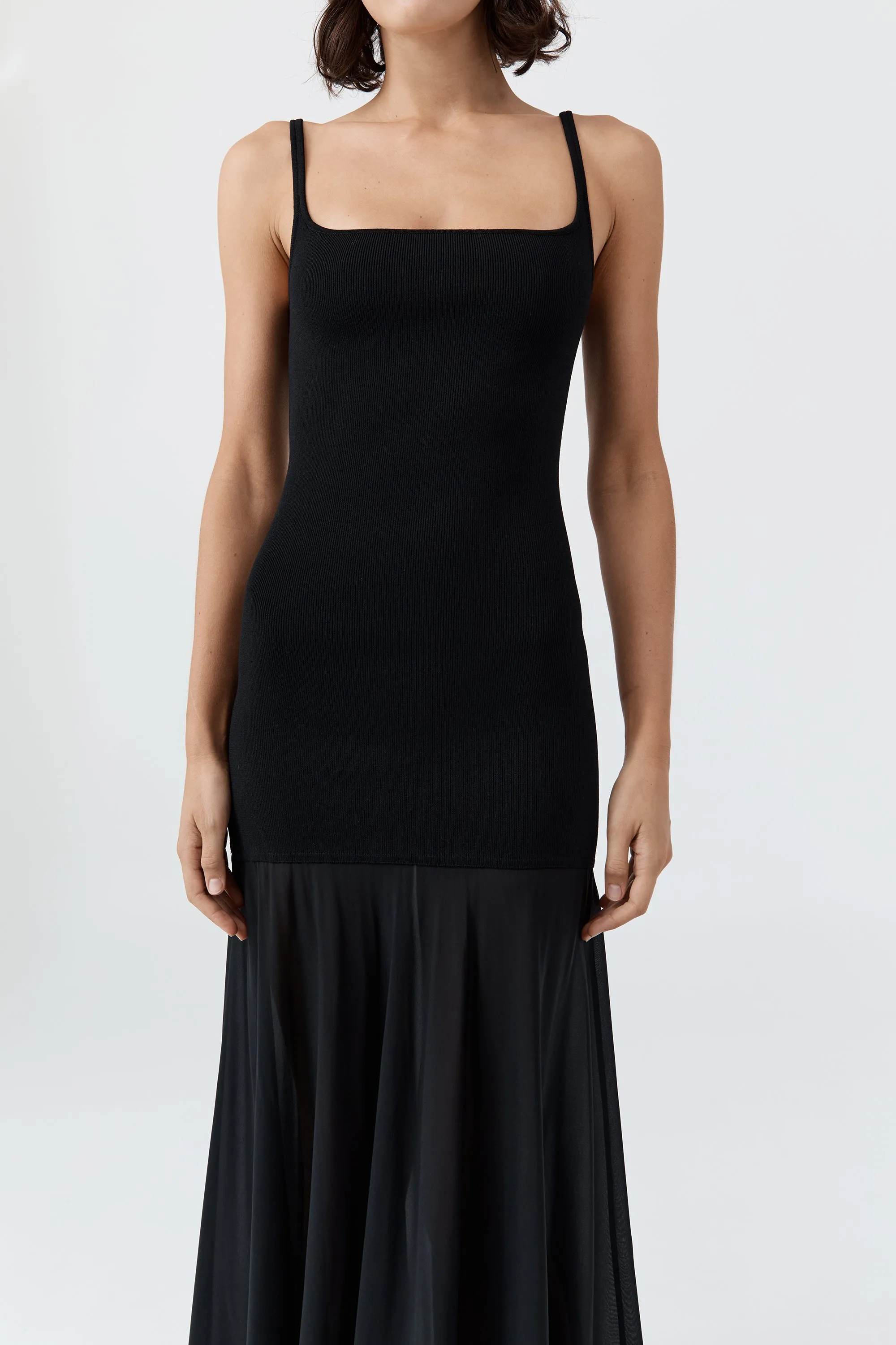 Sheer Silk Circle Hem Dress - Black sold by St. Agni product image thumbnail 3