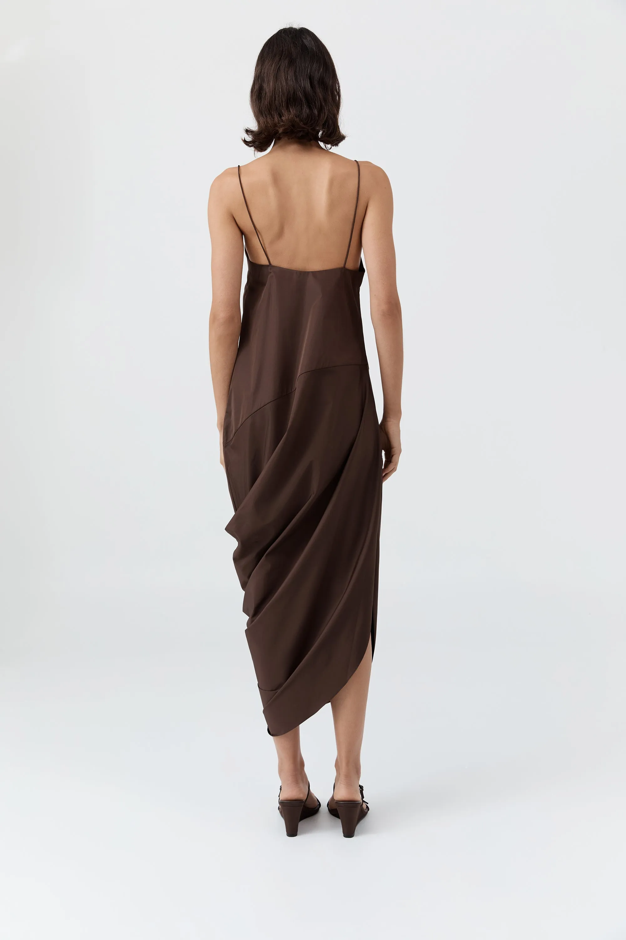 Paper Taffeta Drape Dress - Mocha sold by St. Agni product image thumbnail 3