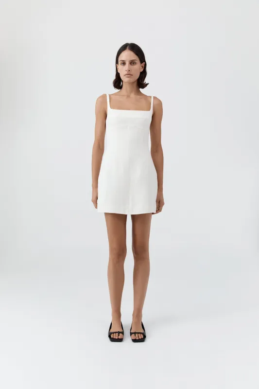 Tailored Square Neck Mini Dress - Off White sold by St. Agni