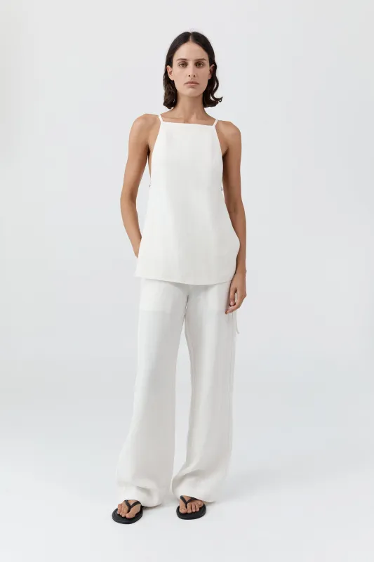Belted Side Detail Top - Off White sold by St. Agni