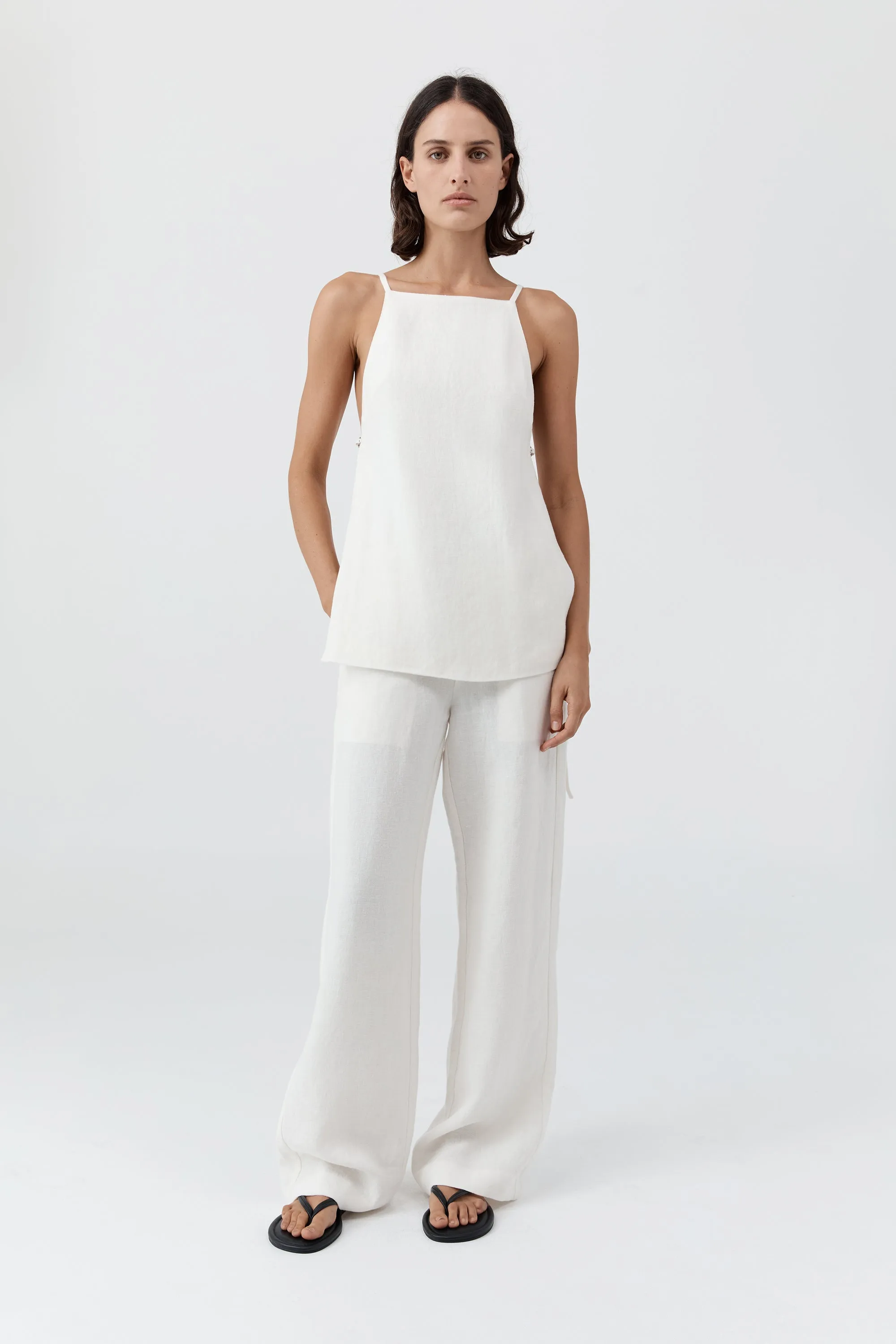 Belted Side Detail Top - Off White sold by St. Agni