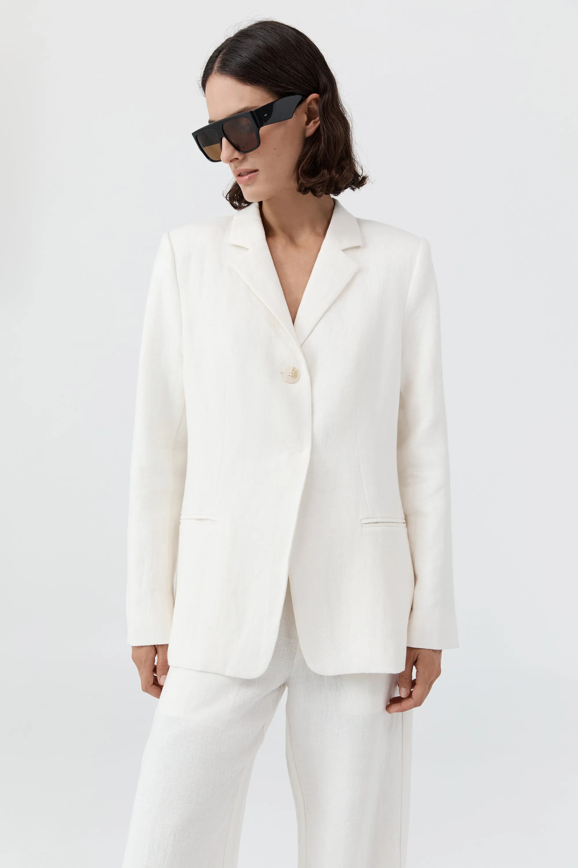 90s Linen Blazer - Off White sold by St. Agni product image thumbnail 2